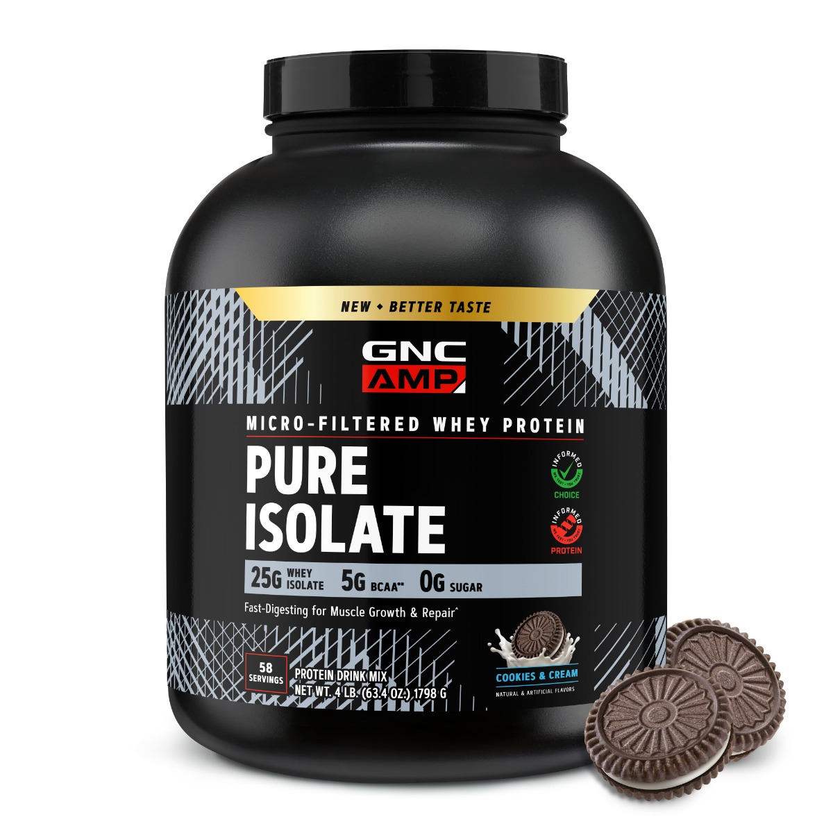 Proteina Izolata din Zer Gnc Amp Pure Isolate cu Aroma de Biscuiti cu Crema 1798 G