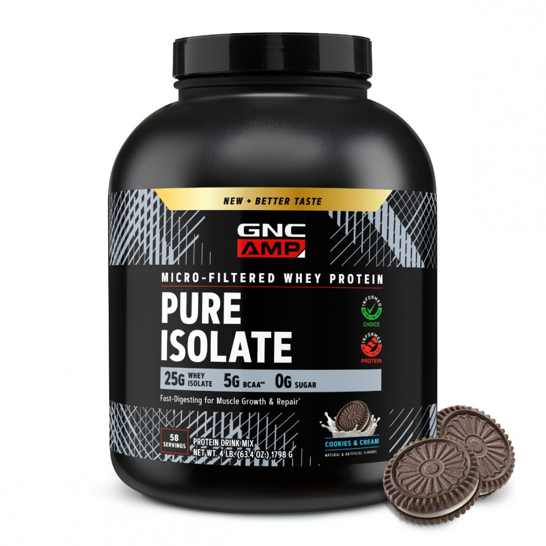 Proteina Izolata din Zer Gnc Amp Pure Isolate cu Aroma de Biscuiti cu Crema 1798 G