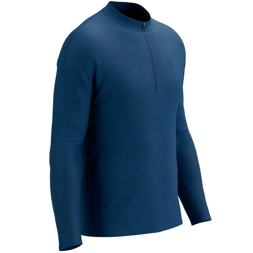 Bluza merino barbati Compressport Trail HZ-Albastru-S