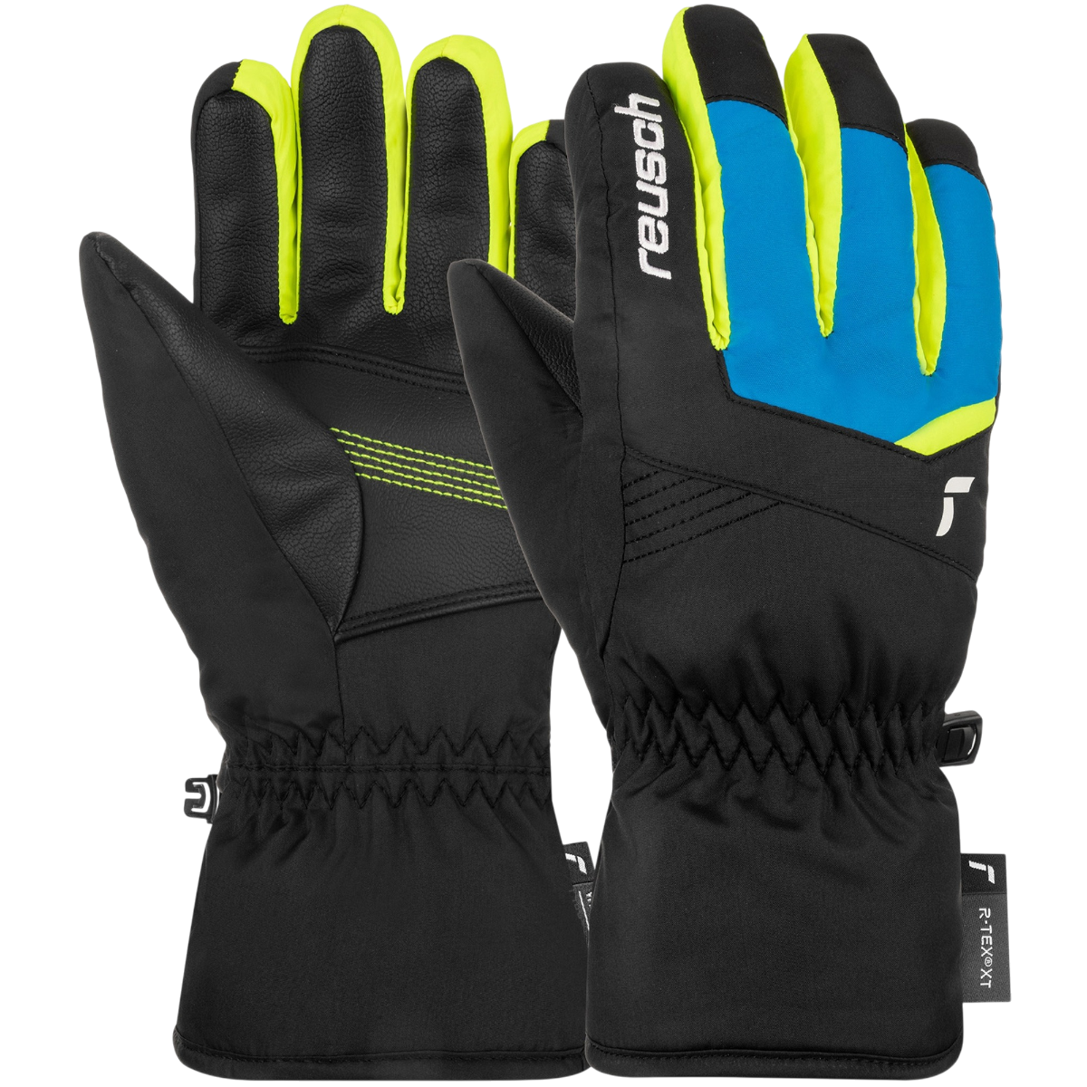 Manusi schi copii Reusch Bennet R-Tex XT Junior 2026-Negru/Albastru/Galben-4.5