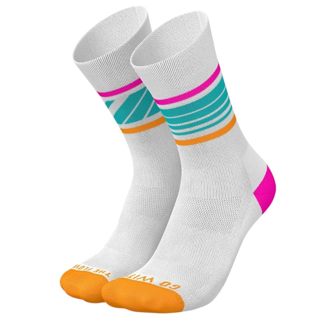 Sosete alergare Incylence Party Pace-Alb/Multicolor-35-38