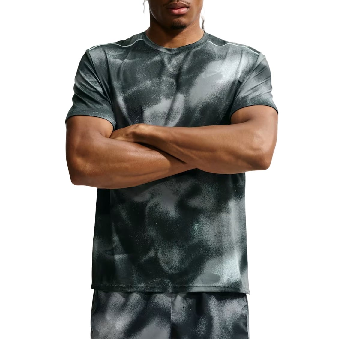 Tricou alergare barbati Nike Miler Dri-FIT FW 2026-Gri/Negru-S