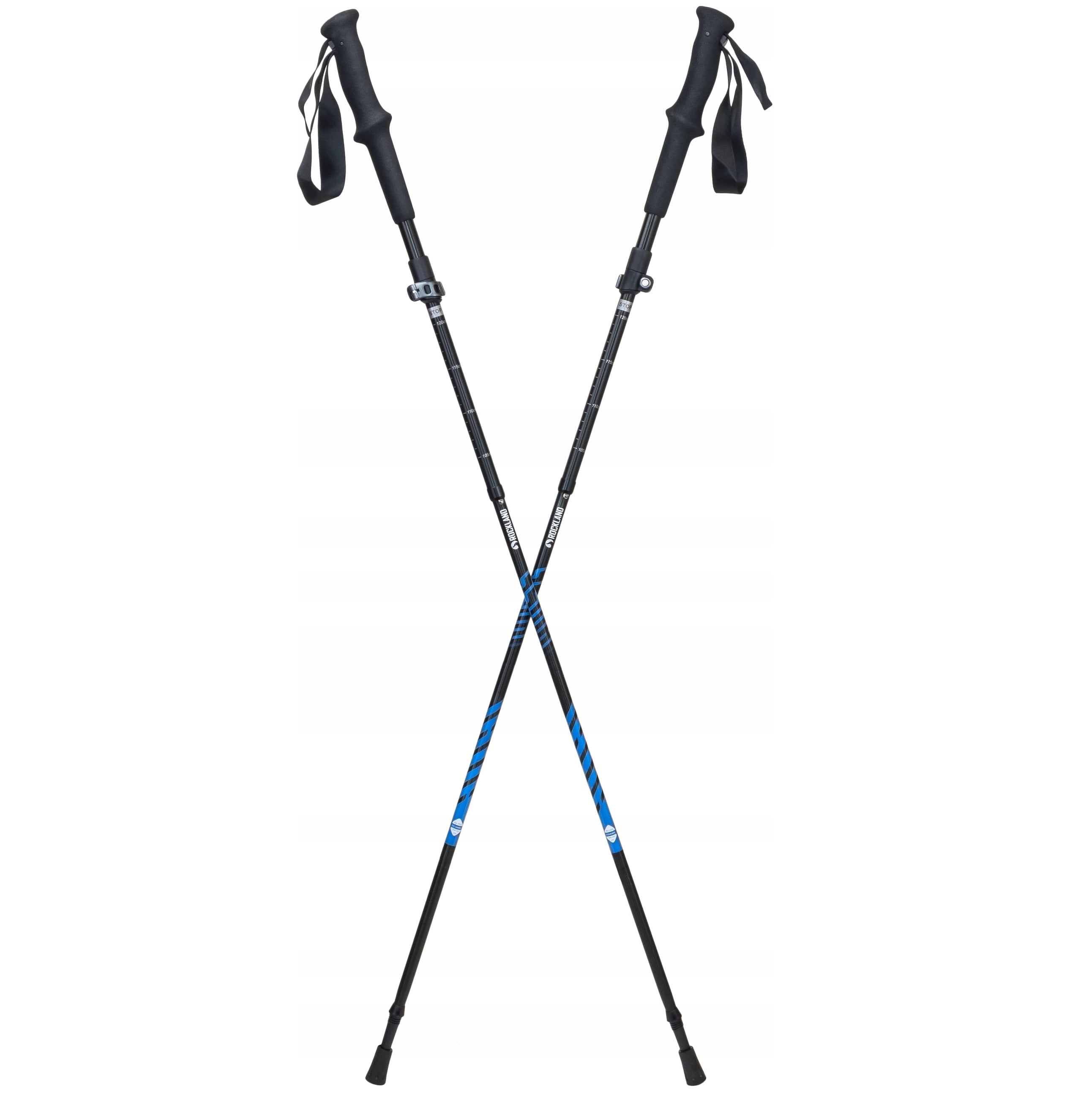 Bete trekking Rockland Dynamic-Negru/Albastru-ajustabila 100-120 cm