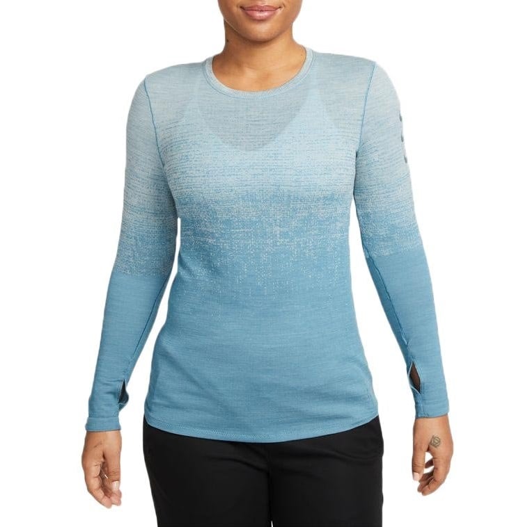 Bluza alergare dama Nike Dri-FIT Advance Run Division SS 2023-Gri/Bleu-XS