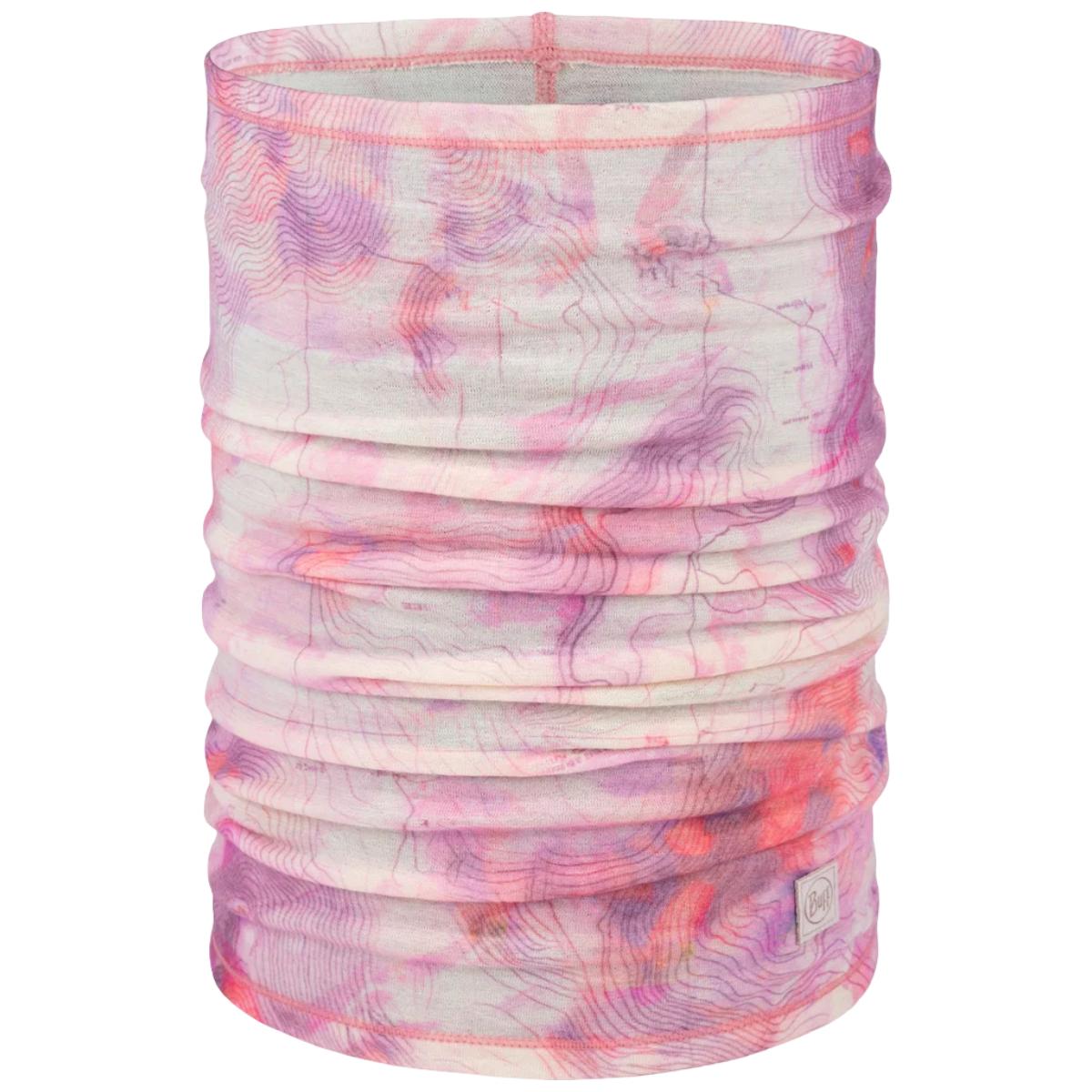 Bandana tubulara multifunctionala merino Buff LightWeight Wool Prints Orisa Pink Azalea