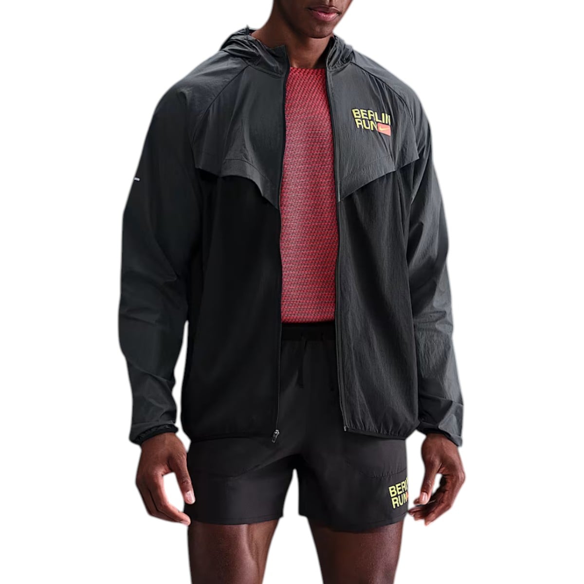 Jacheta alergare barbati Nike Stride Berlin-Negru/Gri-S