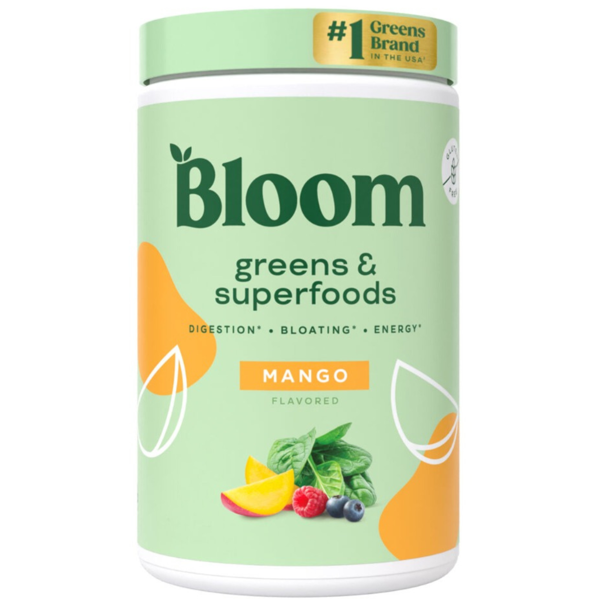 Bloom Greens & Superfoods - Mango, Amestec de Super-Alimente Verzi cu Aroma de Mango, 141 g