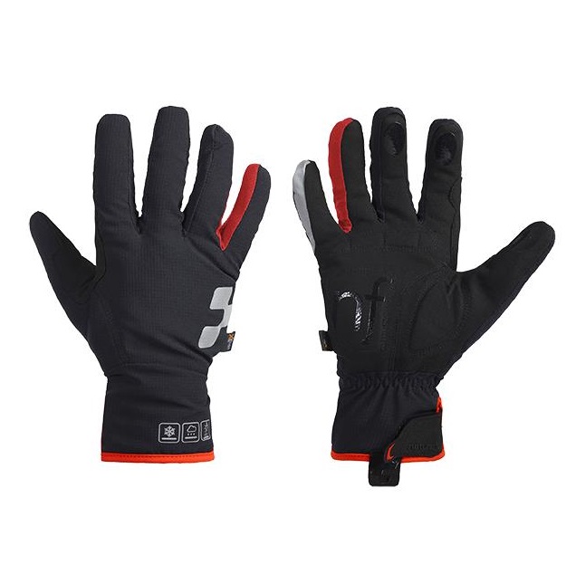 Manusi ciclism iarna Cube Natural FIT X-Shell Long Finger Blackline-Negru/Rosu-M
