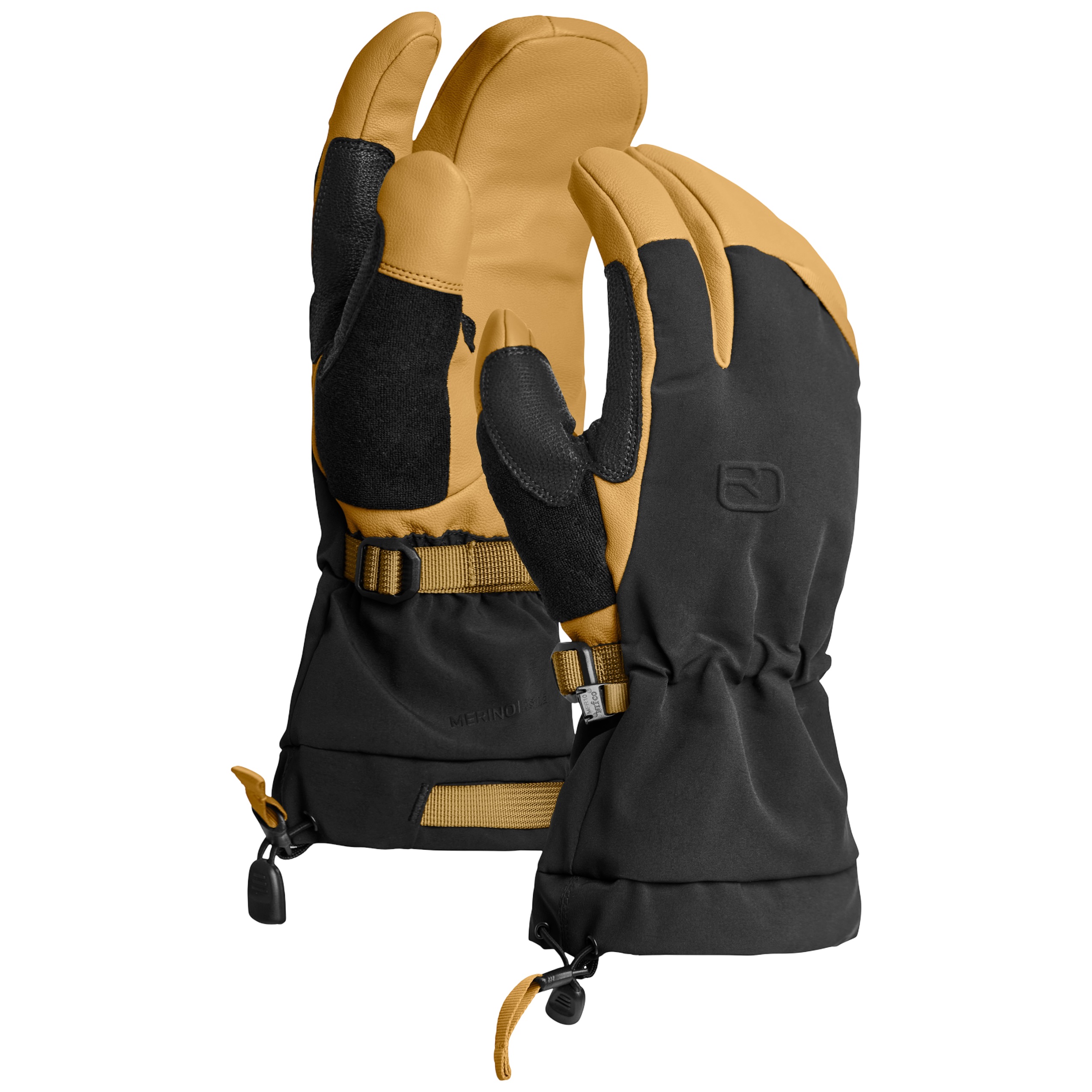 Manusi barbati Ortovox Merino Freeride 3 Finger-Negru/Maro-S