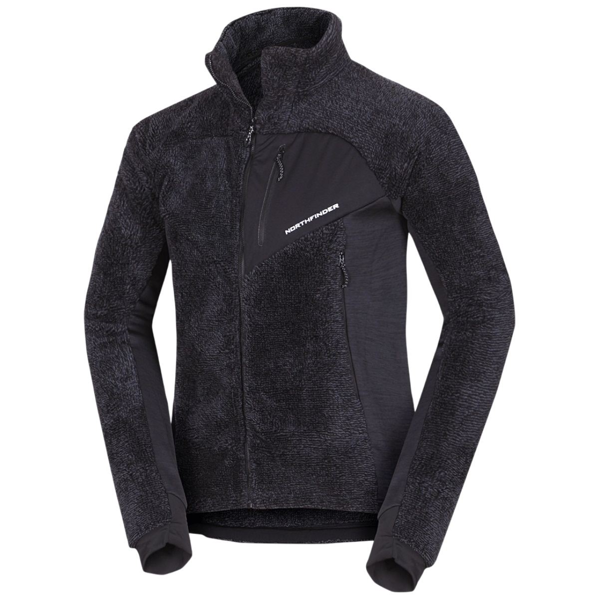 Fleece trekking barbati Northfinder Ludwik-Gri/Negru-S