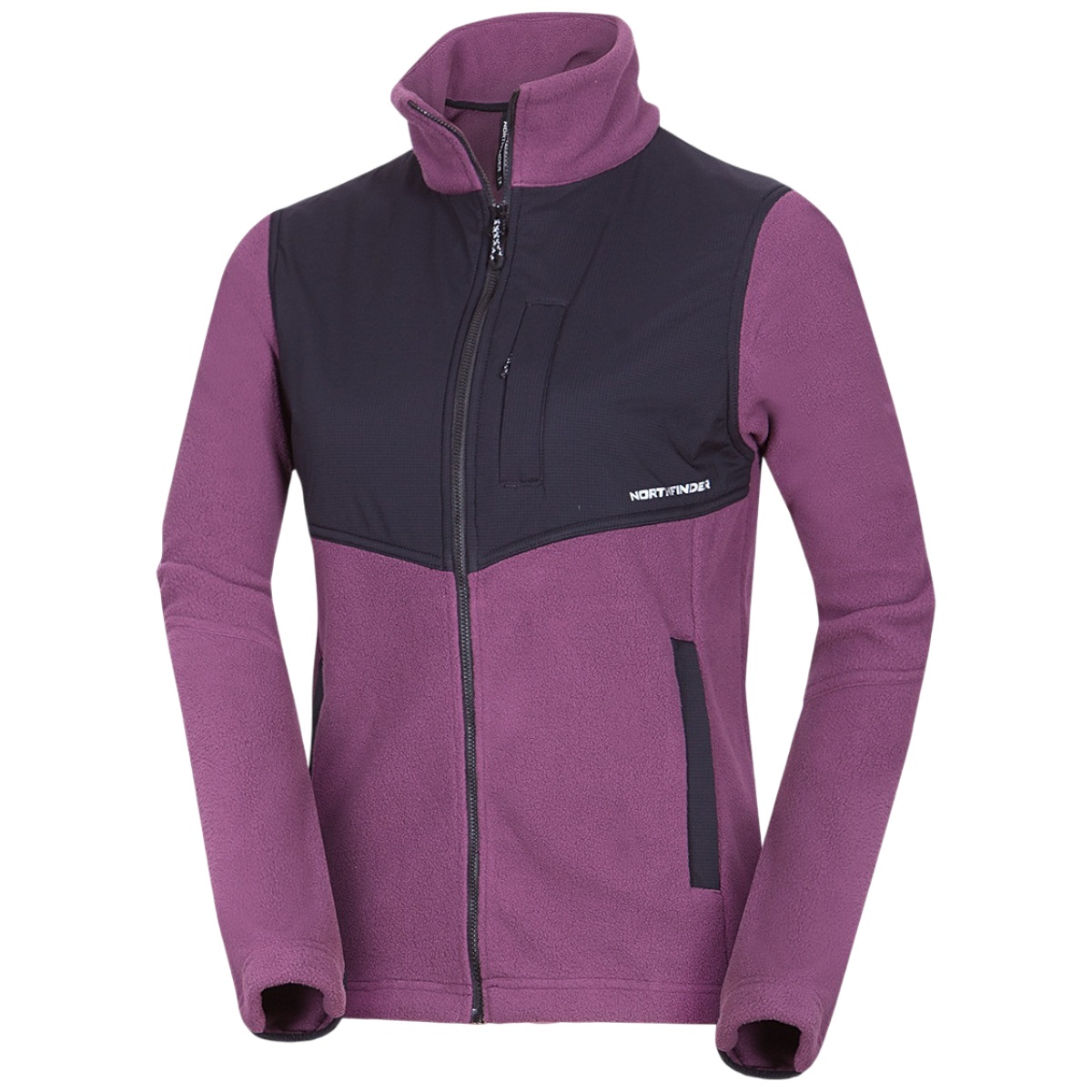 Fleece trekking dama Northfinder Hilary-Mov/Negru-XS