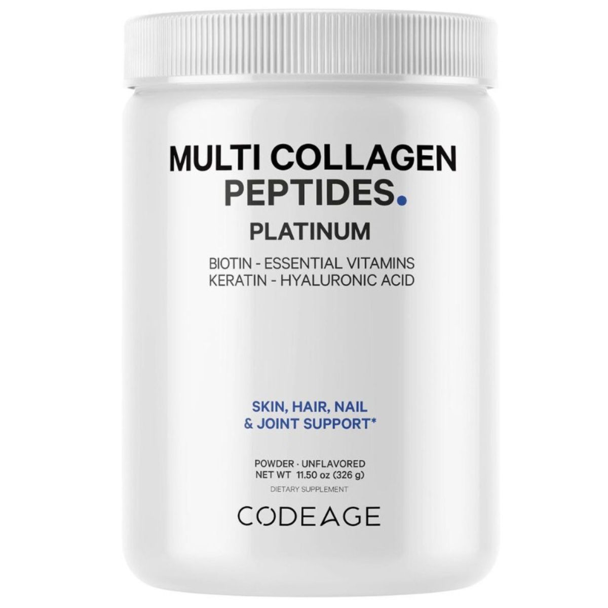 Peptide de Colagen cu Biotina, Keratina si Acid Hialuronic CodeAge Platinum, 323 g