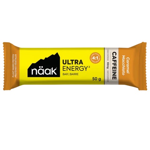 Baton energizant Naak Ultra Energy Aroma de Caramel Macchiato, 50g