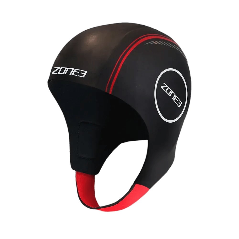 Casca inot Zone3 neopren-Negru/Rosu-S