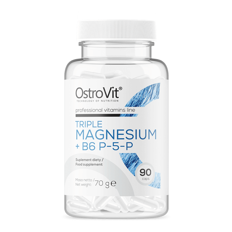 Supliment alimentar OstroVit Triple Magnesium + B6 P-5-P 90 cps