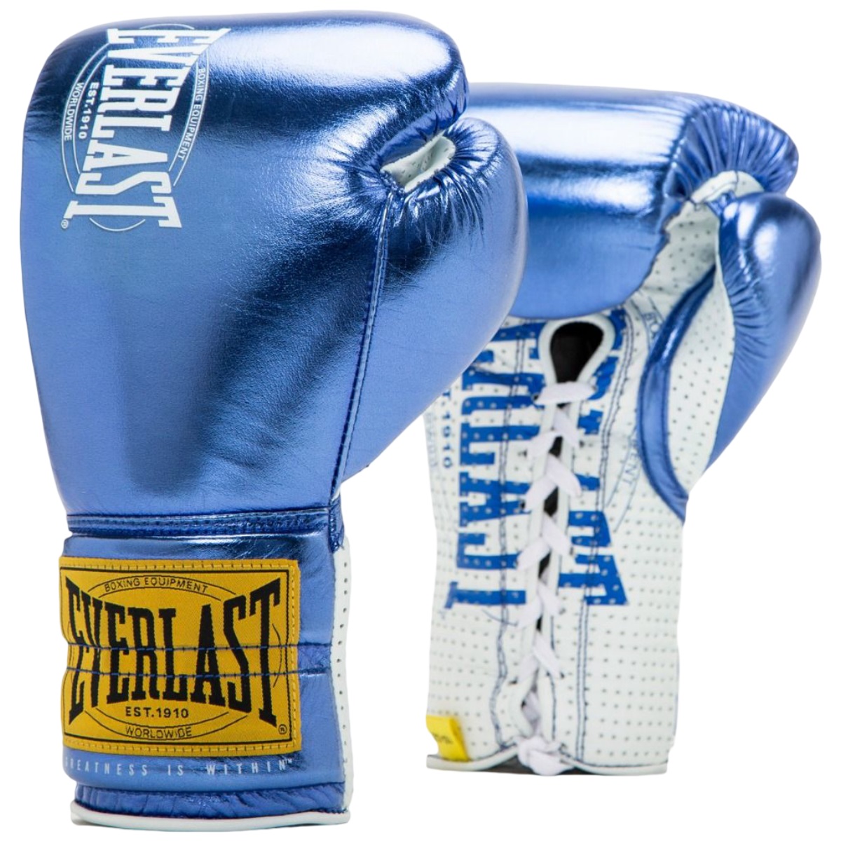 Manusi box piele Everlast 1910 Fight-Albastru-8 oz