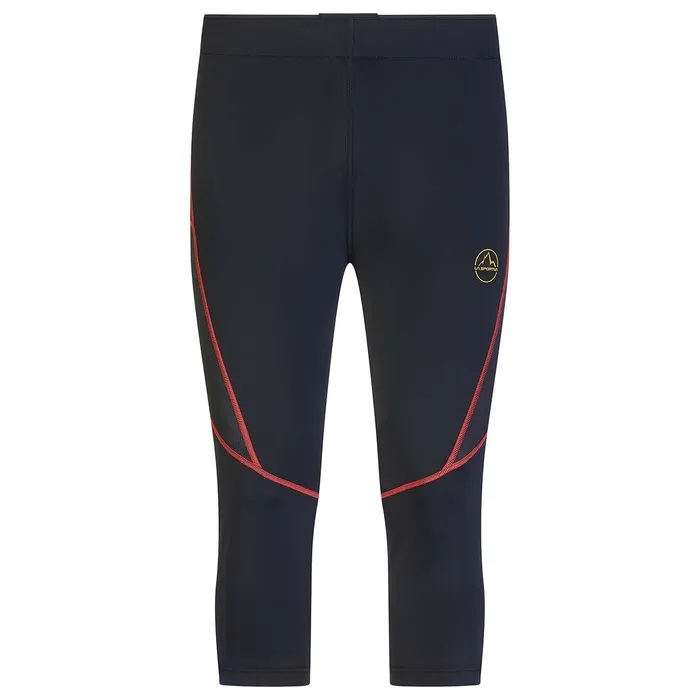 Colanti alergare trail barbati 3/4 La Sportiva Triumph-Negru/Galben/Rosu-XL