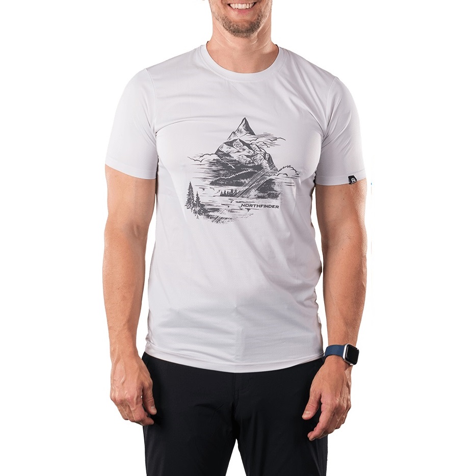 Tricou barbati Northfinder Nadar-Alb-S