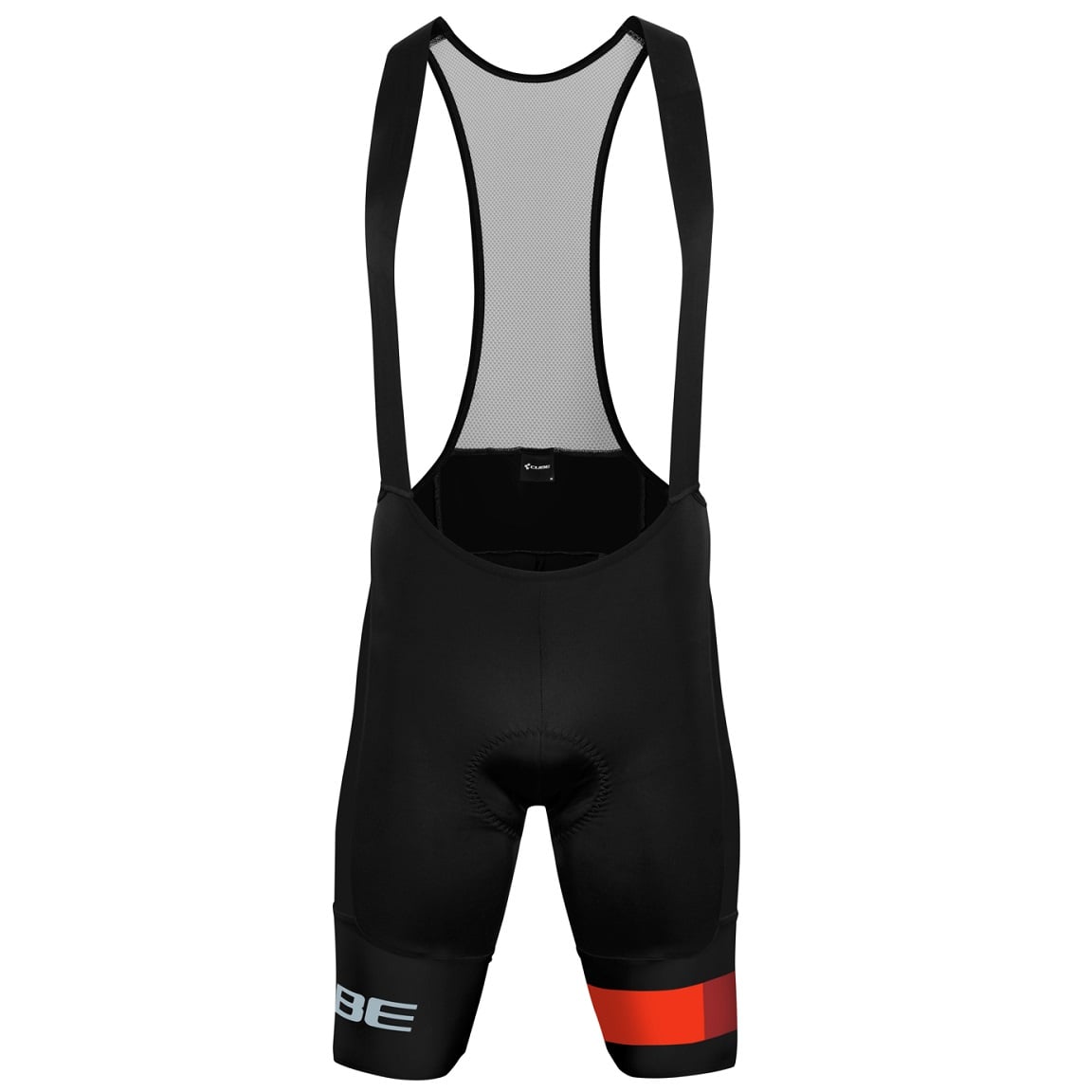 Pantaloni scurti ciclism cu bretele barbati Cube Teamline Pro Bib-Negru/Rosu-M