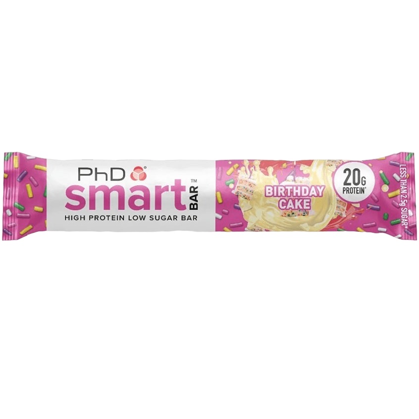 Baton proteic PhD Smart Bar Aroma de Birthday Cake, 64g
