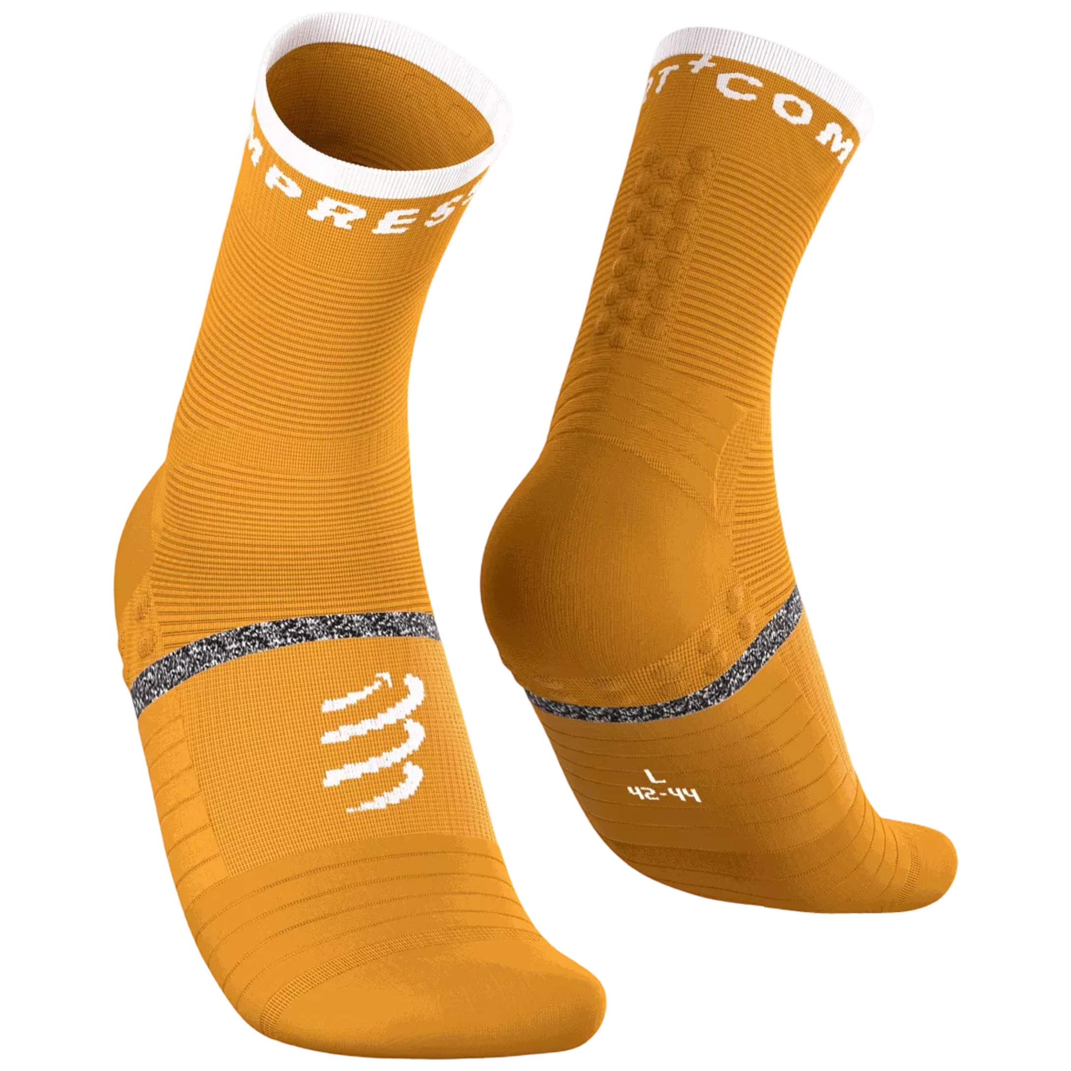 Sosete compresie alergare Compressport Pro Marathon V2.0 FW 2026-Galben/Alb-T1