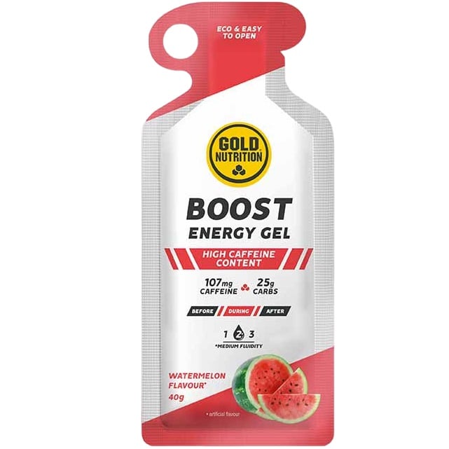 Gel energizant Gold Nutrition Boost Energy Gel Aroma de Pepene rosu, 40g