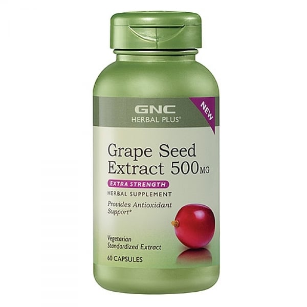 Supliment alimentar GNC Herbal Plus Extract Standardizat din Samburi de Struguri 500 mg.