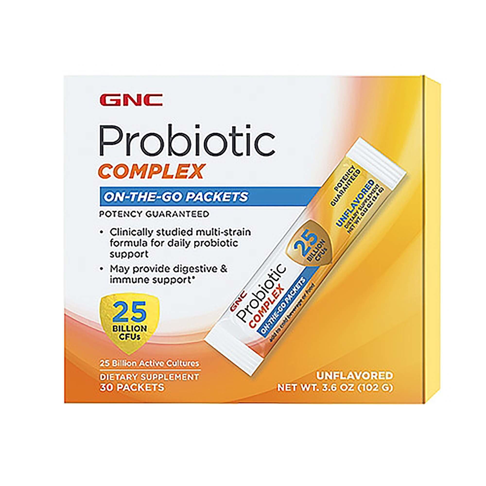 Probiotic Lab4 Studiat Clinic Gnc Probiotic Complex 25 Billion Cfu's On-the-go 25 Miliarde Ufc Culturi Vii 30 Pliculete