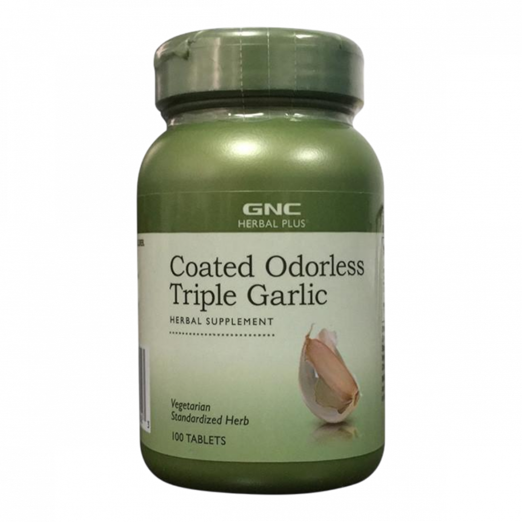 GNC Herbal Plus Coated Odorless Triple Garlic, Usturoi cu Invelis Inodor, 100 tb