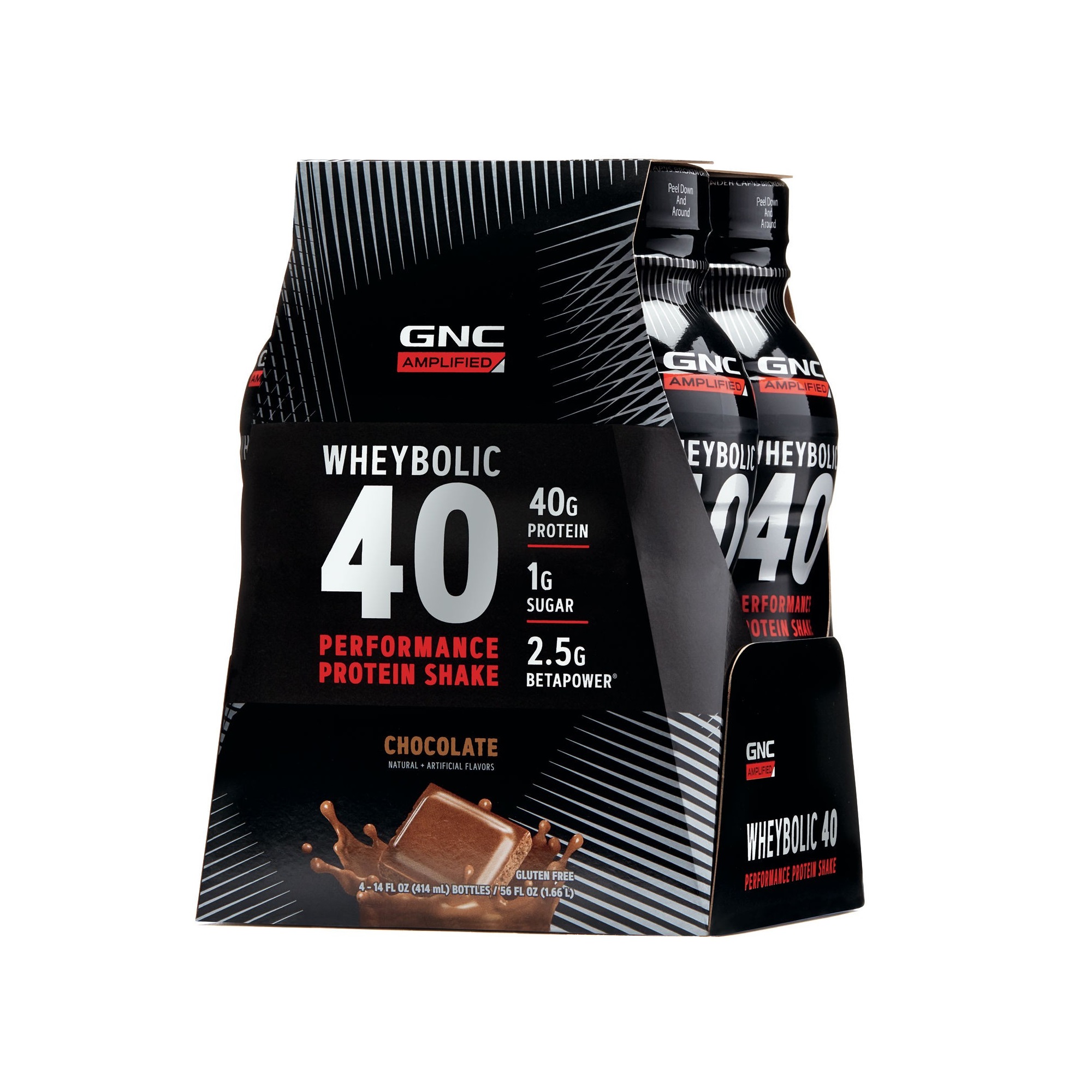 Shake proteic GNC Wheybolic 40, 414ml-Ciocolata