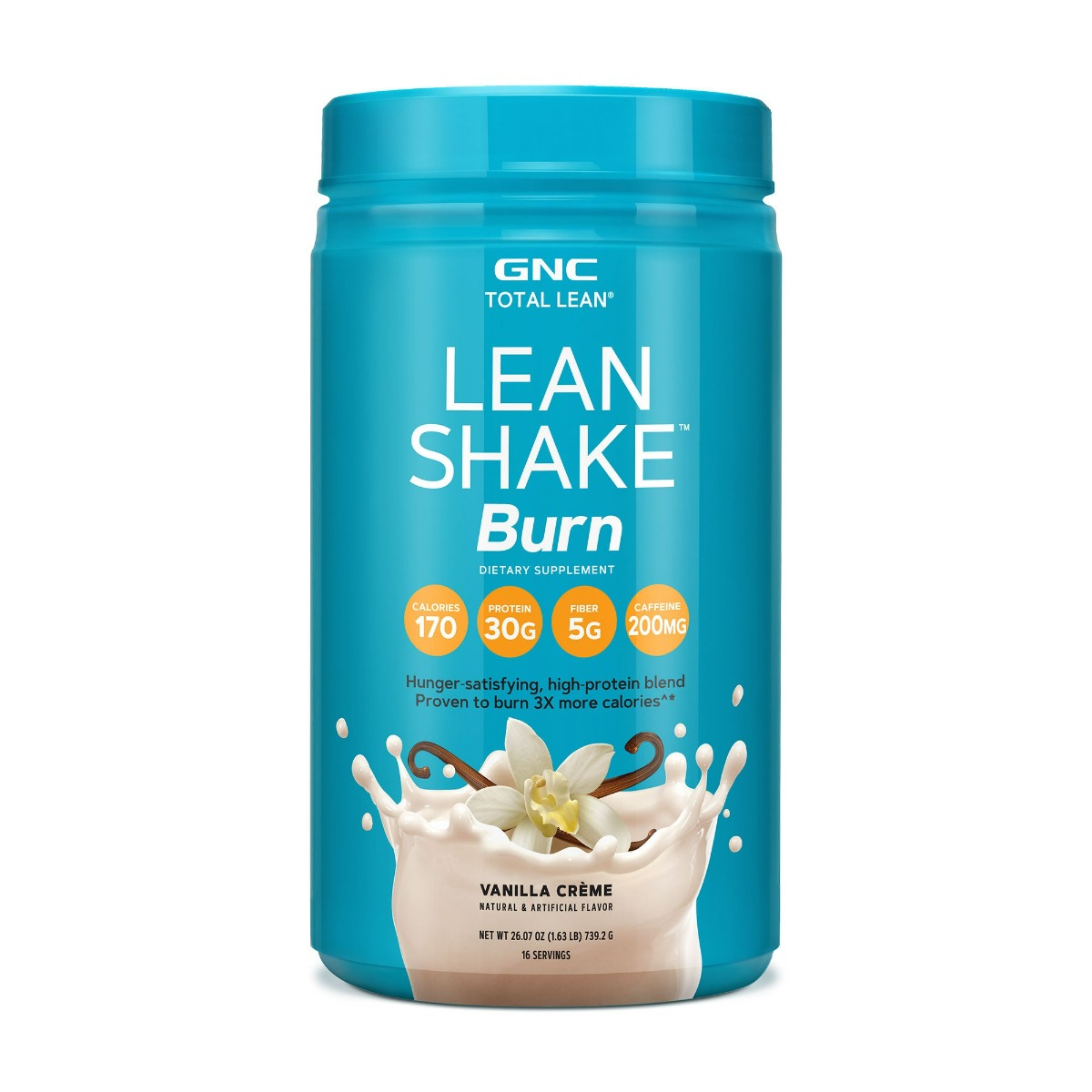 Gnc Total Lean Lean Shake Burn, Shake Proteic, cu aroma de vanilie, 739.2 G