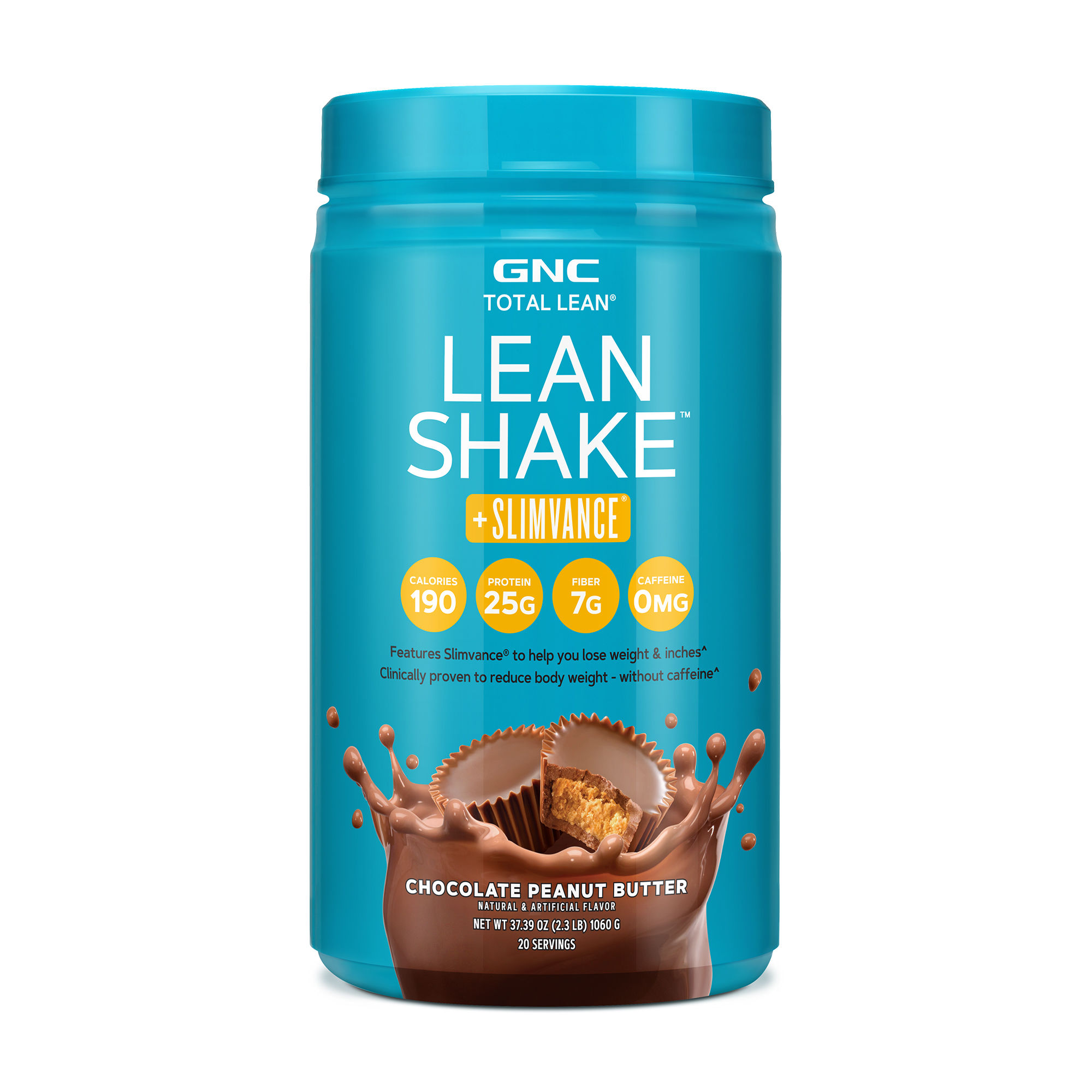 Shake proteic cu Slimvance GNC Total Lean Lean Shake + Slimvance, Cu Aroma De Ciocolata Si Unt De Arahide, 1060 G