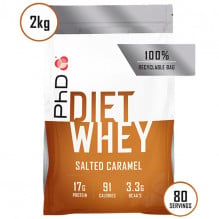 Proteina din zer PhD Diet Whey Aroma de Caramel sarat, 2 kg
