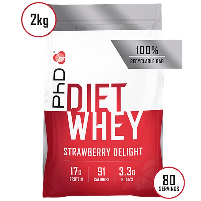Proteina din zer PHD Diet Whey Aroma de Capsuni, 1kg