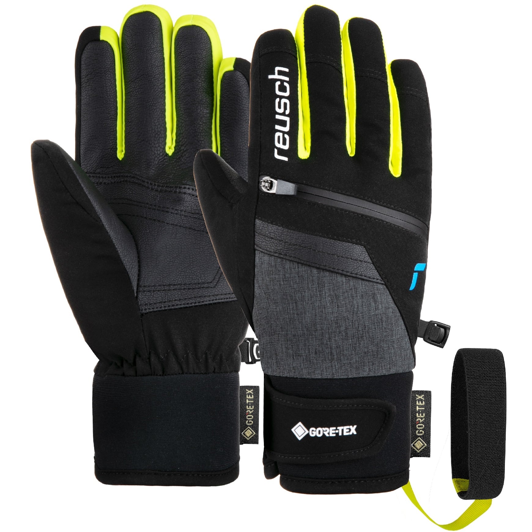 Manusi schi copii Reusch Travis GTX-Negru/Galben-5.5