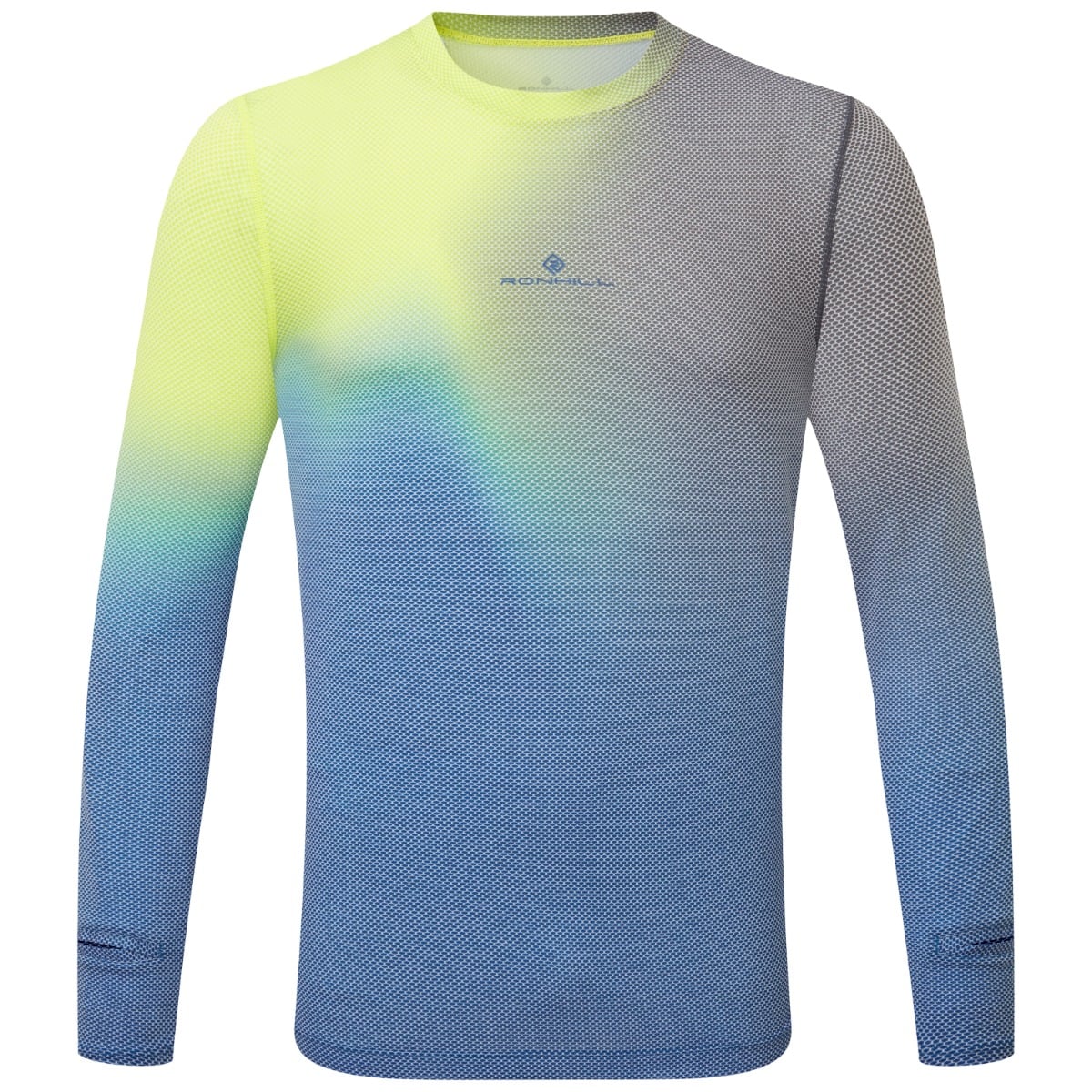 Bluza alergare barbati Ronhill Tech Golden Hour FW 2026-Albastru/Galben-S