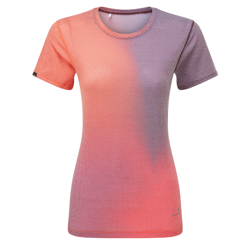 Tricou alergare dama Ronhill Tech Golden Hour Tee SS 2025-Roz/Portocaliu-40