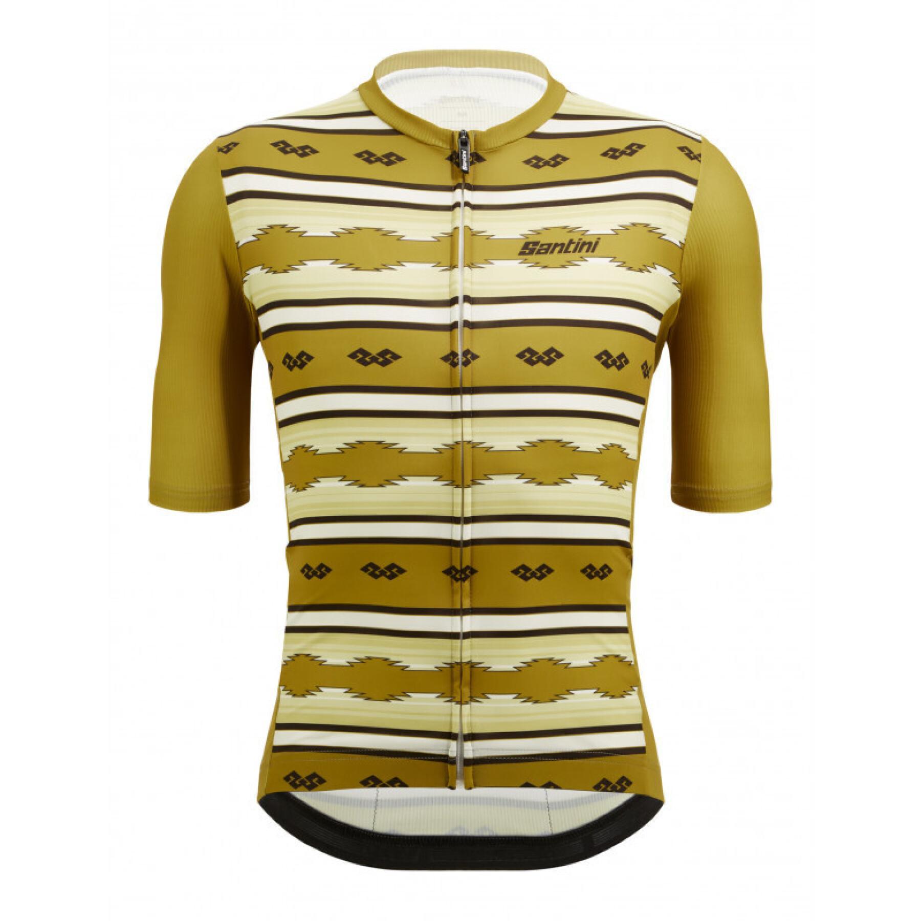 Tricou ciclism barbati Santini Pendelton-Galben-M