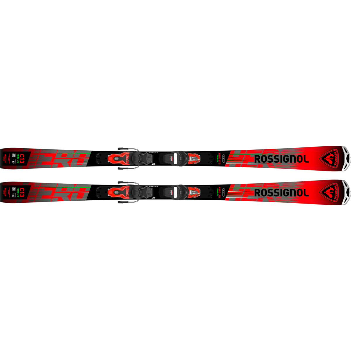 Schiuri Rossignol Hero LTD Xpress + Legaturi Xpress 11 GW-Rosu/Negru-157