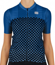 Tricou ciclism dama Sportful Checkmate SS 2021-Albastru/Negru-XS