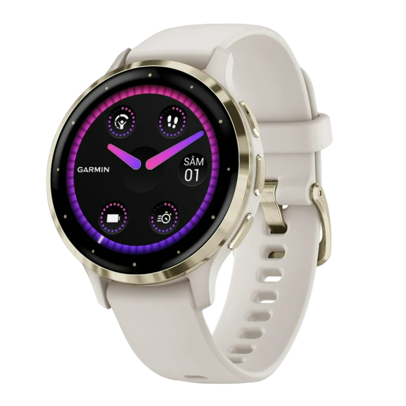 Ceas Garmin Venu 3S Alb/Auriu