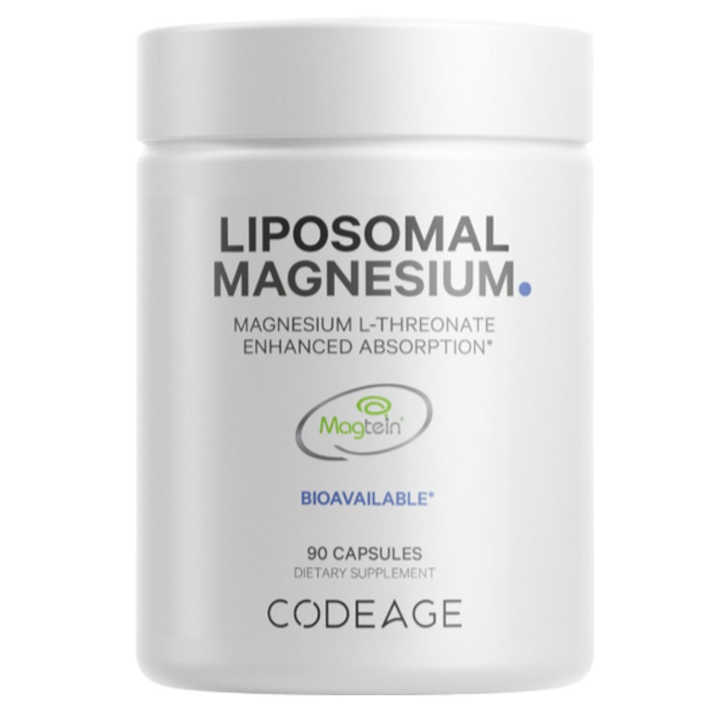 CodeAge Liposomal Magnesium L-Threonate, Magneziu L-Treonat Liposomal cu Fosfolipide - Formula Avansata pentru Absorbtie Superioara, 90 cps