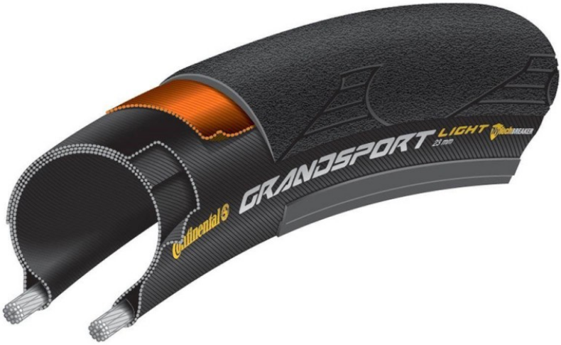 Anvelopa pliabila Continental Grand Sport Light 23-622 Negru SL