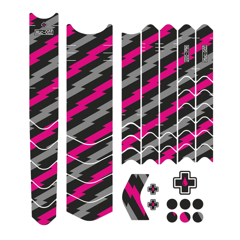 Set stickere protectie cadru Muc-Off Frame Protection Kit E-MTB Bolt-Roz/Gri