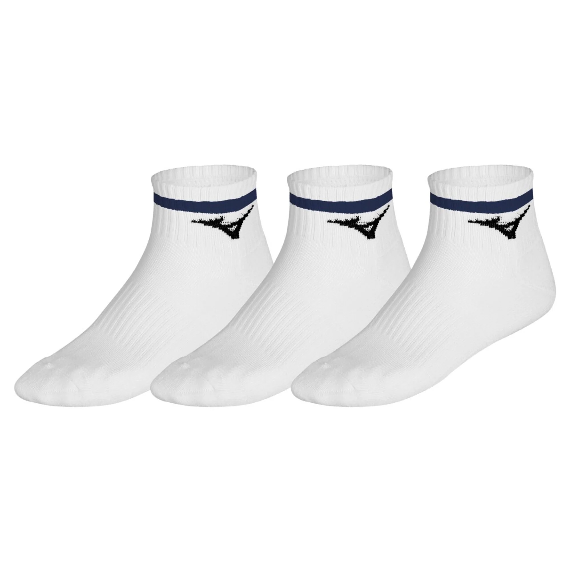 Set 3 perechi sosete alergare Mizuno Training Mid 3P With Line SS 2026-Alb-S