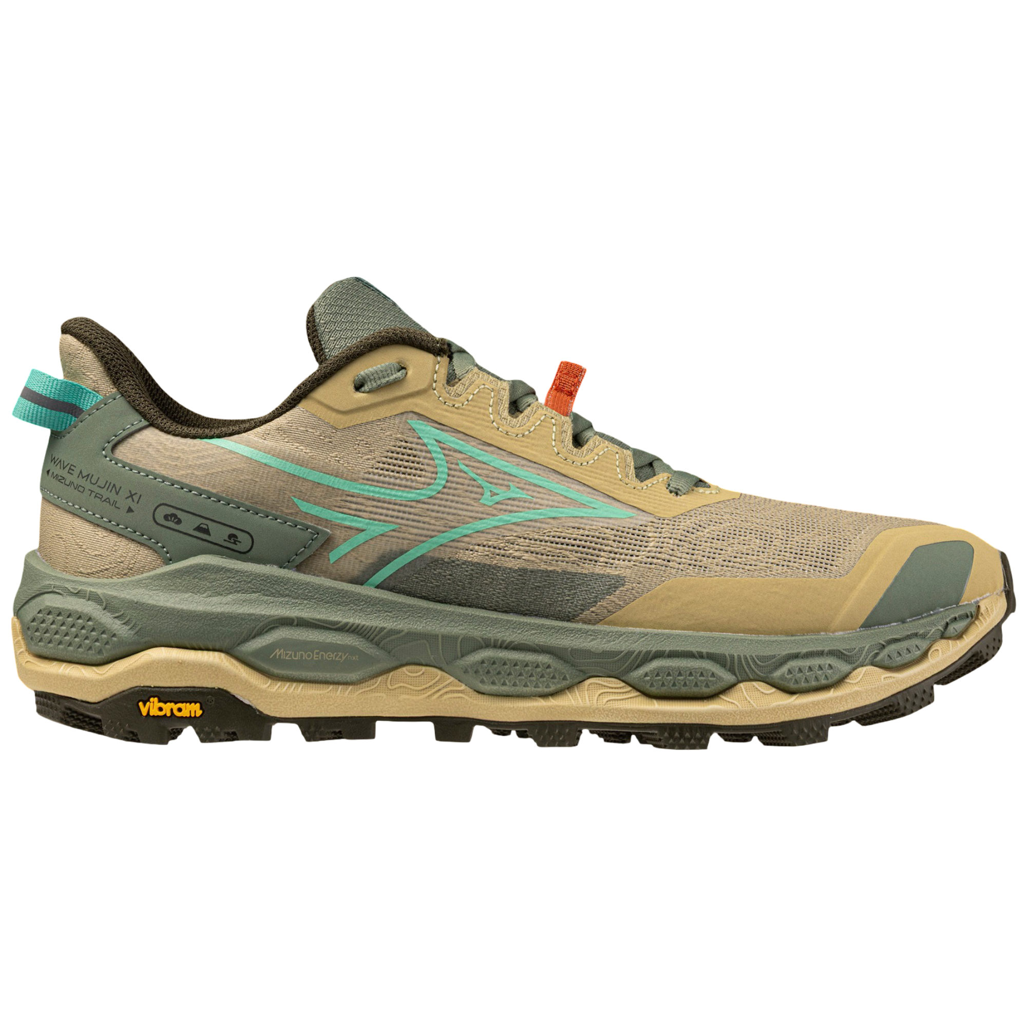 Pantofi alergare trail dama Mizuno Mujin 11 FW 2026-Maro/Verde-37