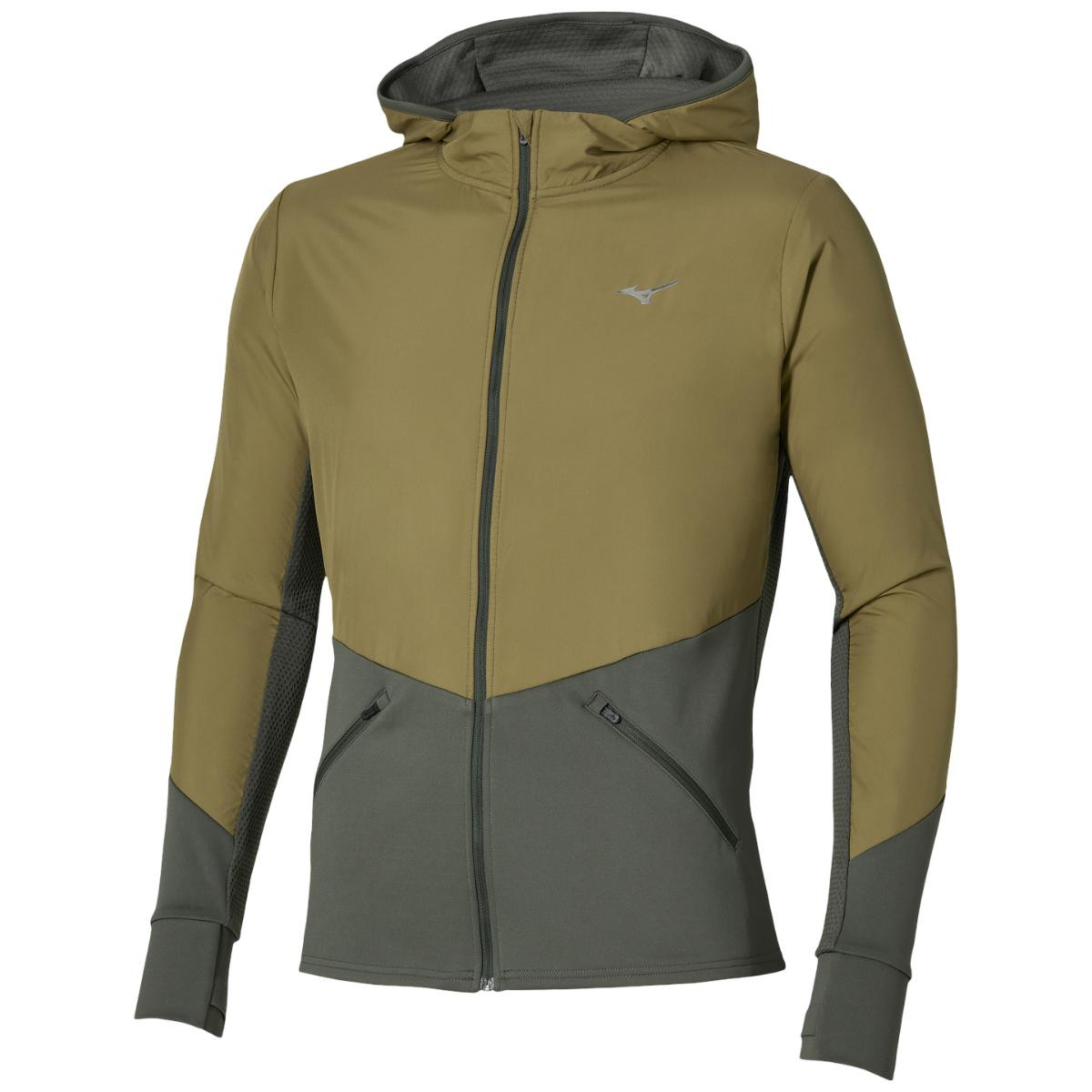 Jacheta alergare barbati Mizuno Active Warmalite Hybrid Full Zip FW 2026-Kaki-M