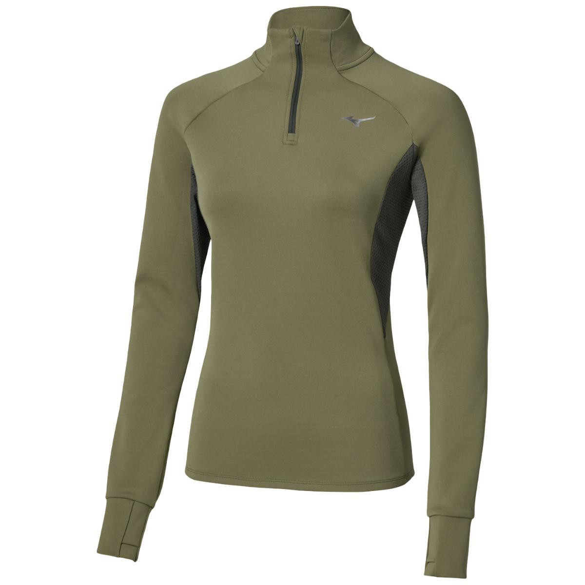Bluza alergare dama Mizuno Active Warmalite Half Zip FW 2026-Kaki-S