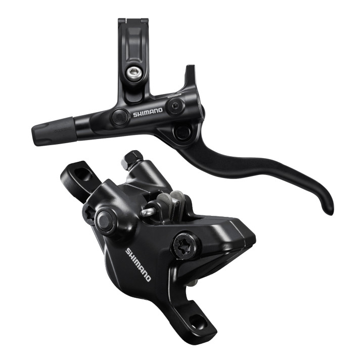 Frana hidraulica pe disc Shimano Deore BL-M4100/BR-MT410 fata, placute resint, J-Kit