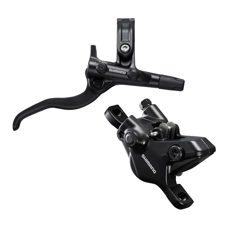 Frana hidraulica pe disc Shimano Deore BL-M4100/BR-MT410 spate, placute resin, J-Kit